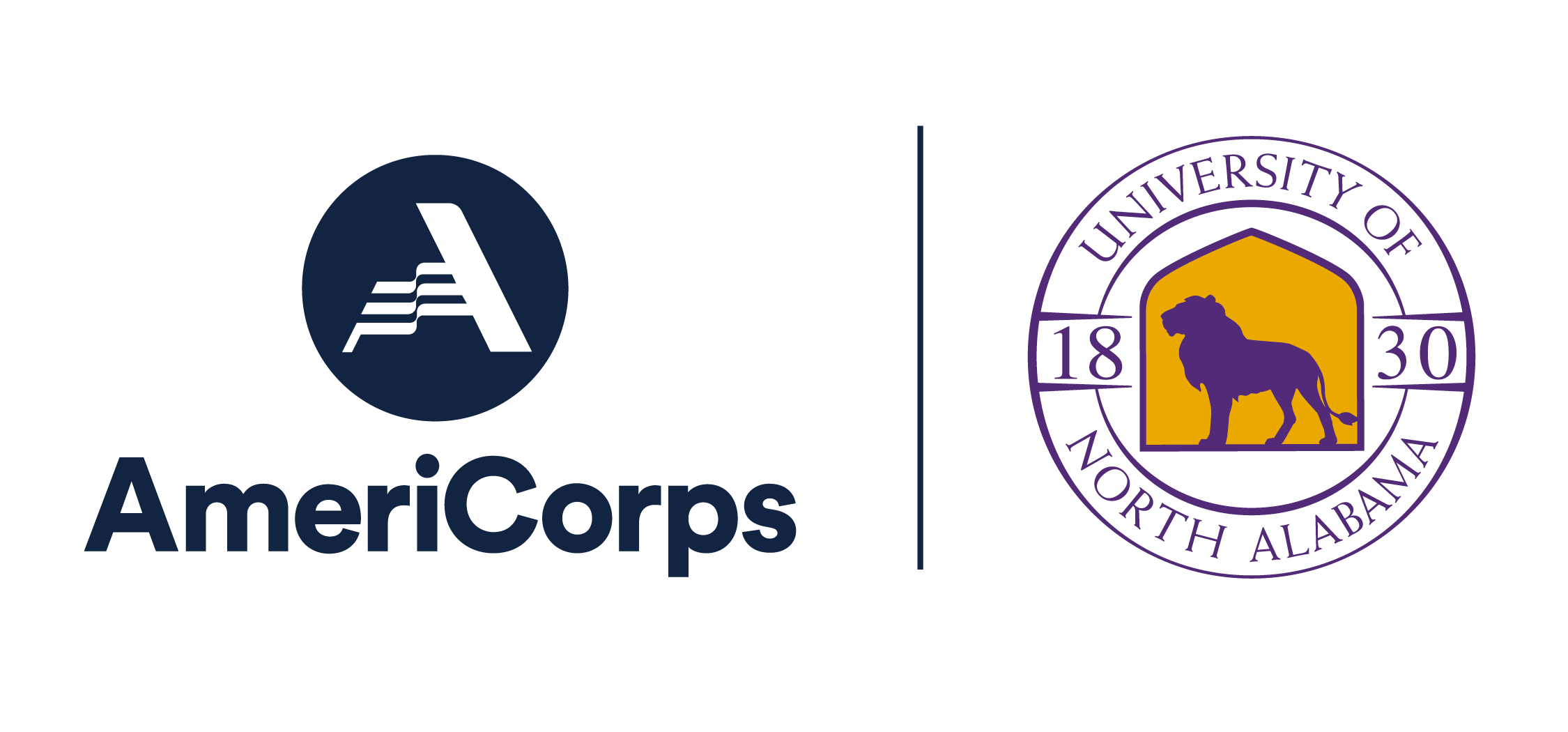 Navy AmeriCorps and University of North Alabama logo
