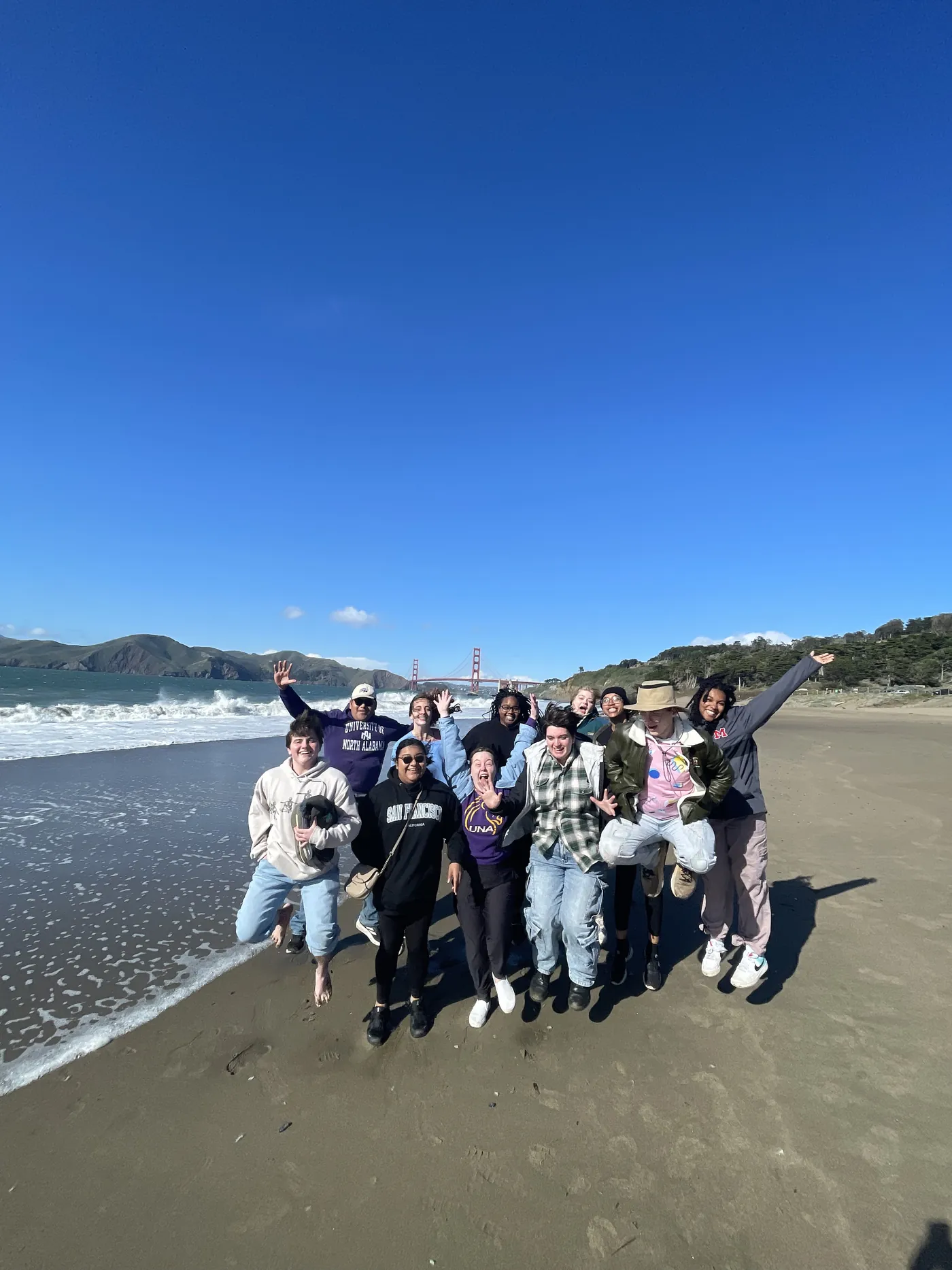 Group photo on a beach