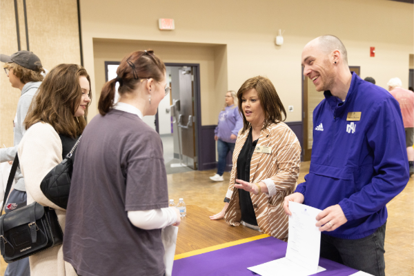 Students exploring academic pathways