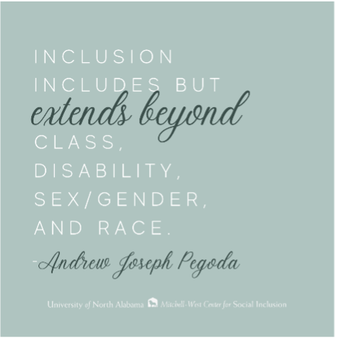 inlusion includes but extends beyond class, disability, sex-gender, and race - Andrew Joseph Pegoda