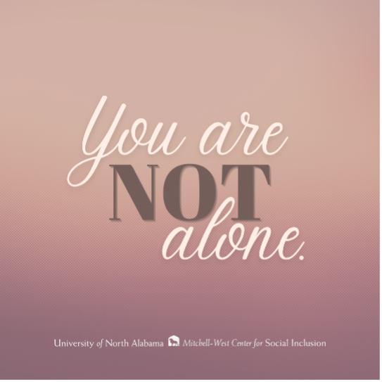 image stating you are not alone