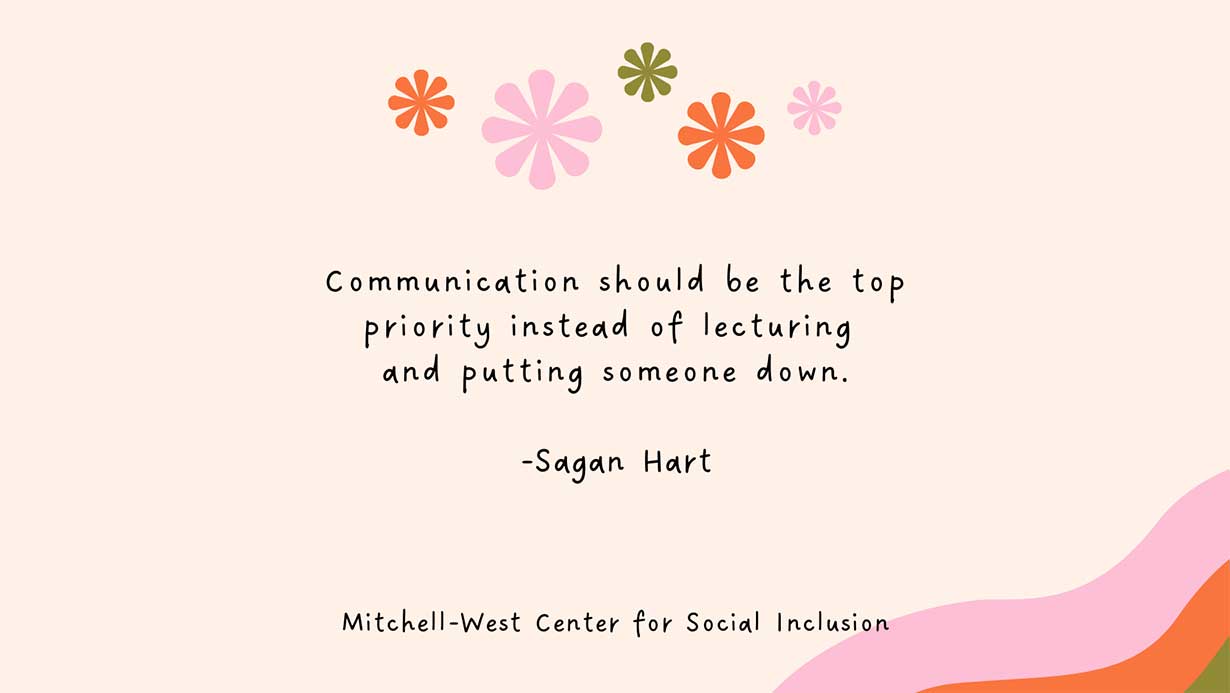 graphic with text stating Communication should be the top priority instead of lecturing and putting someone down