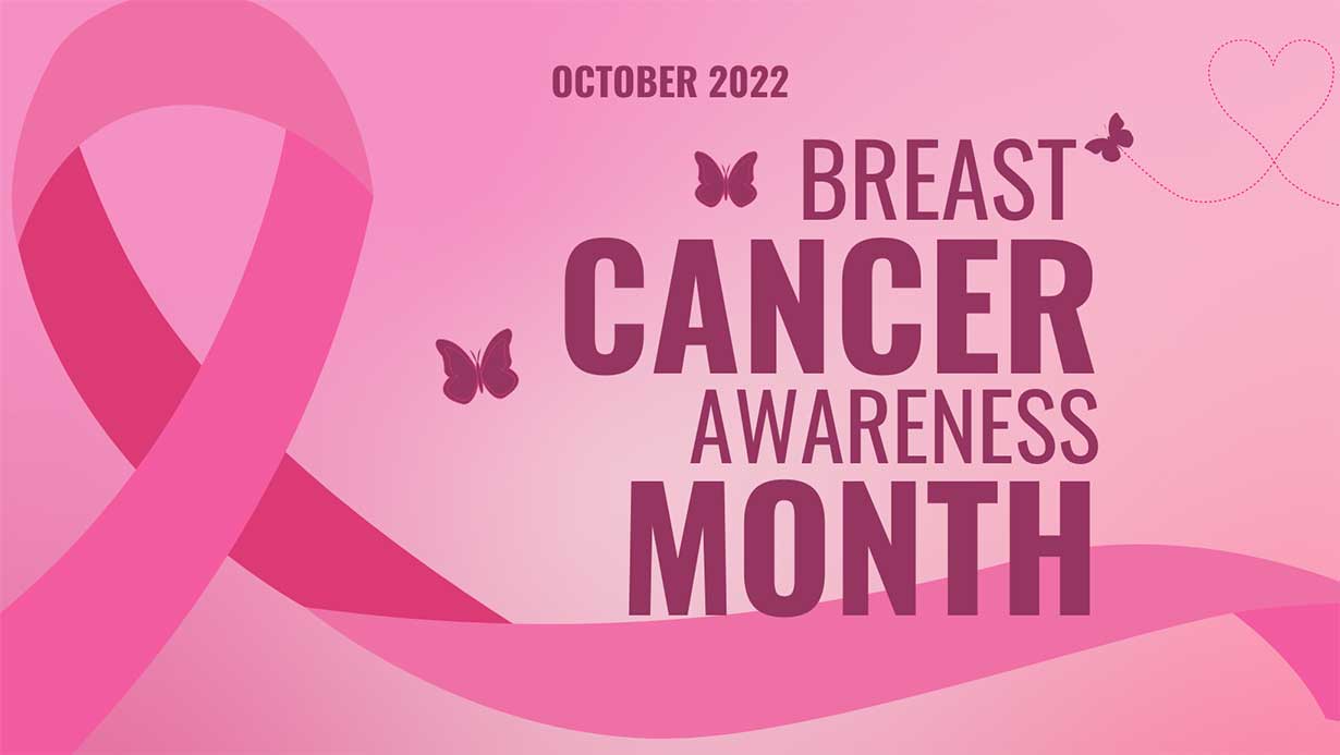 image with text saying October 2022 Breast Cancer Awareness Month