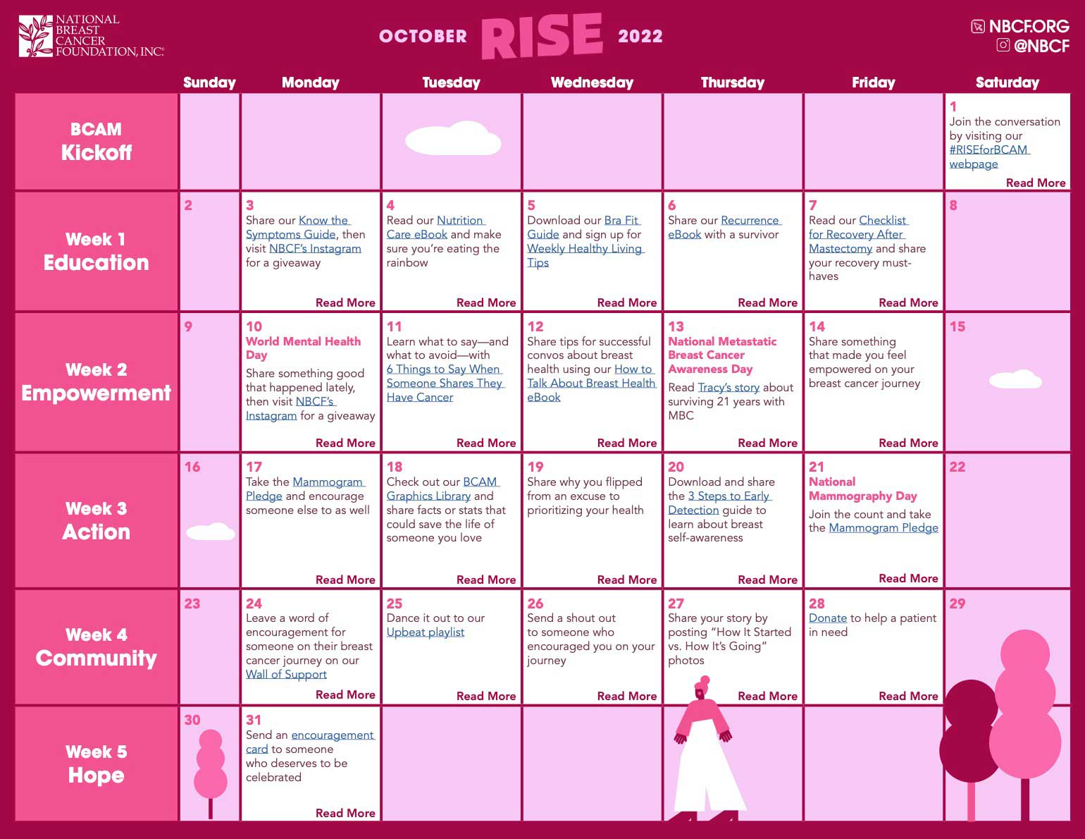 graphic with calendar grid and events