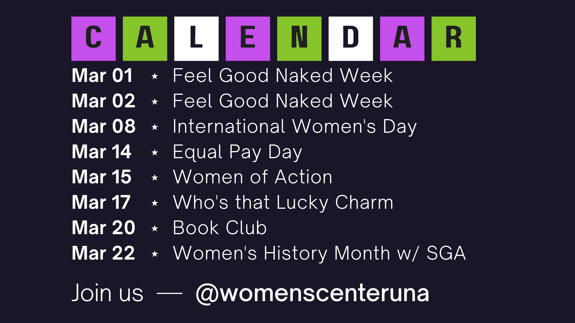 image of calendar of events