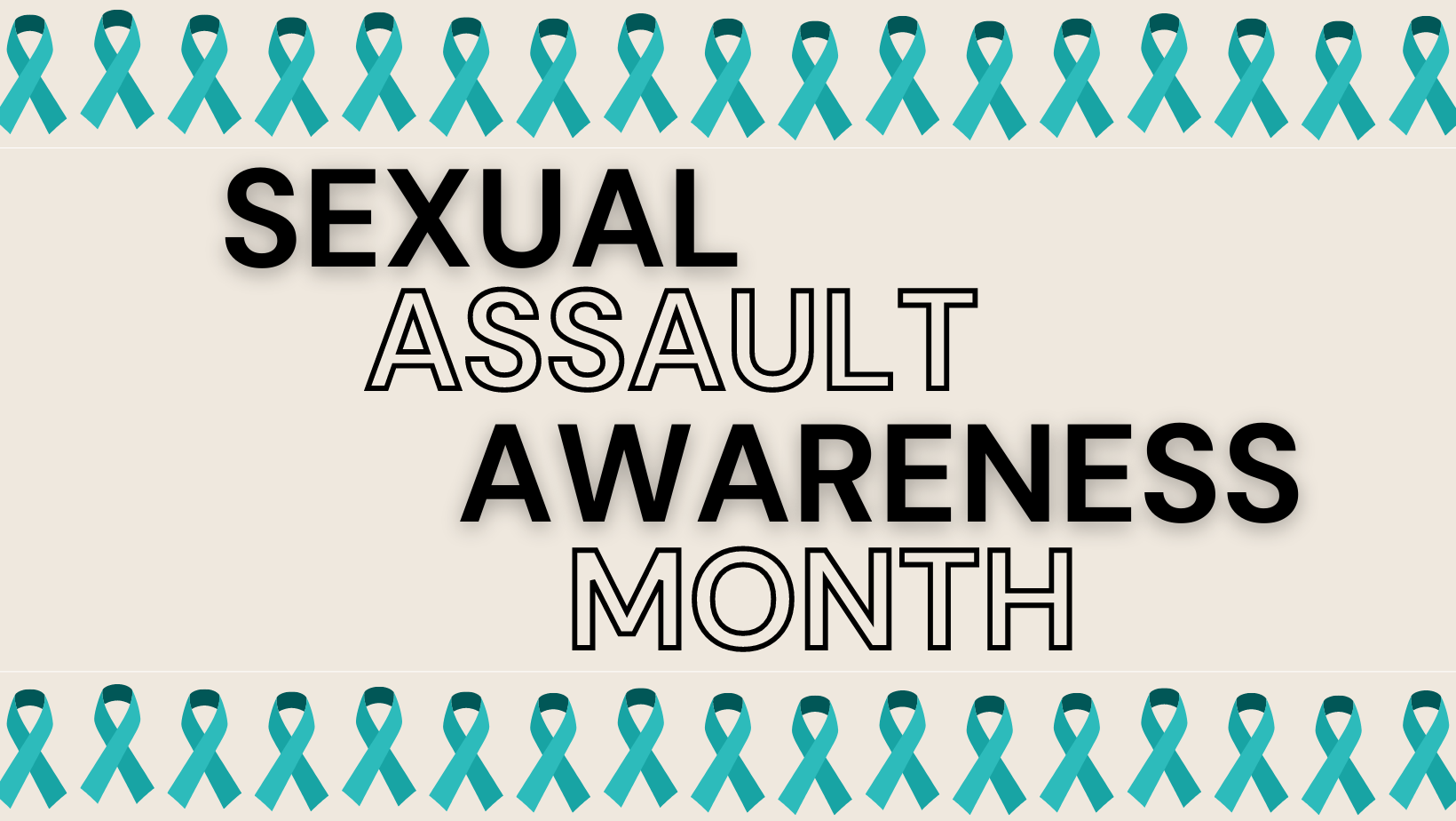 graphic image with text saying sexual assault awareness month