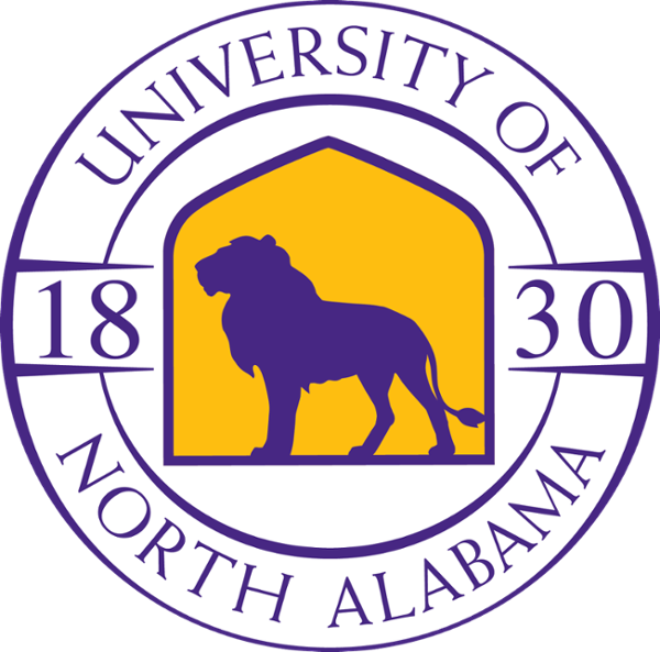 UNA Logo - round with purple lion