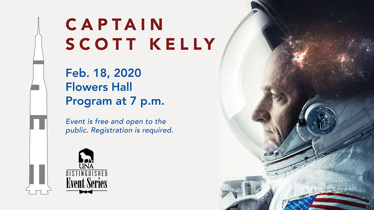 Captain Scott Kelly will speak Feb 18 at the Mane Room at UNA