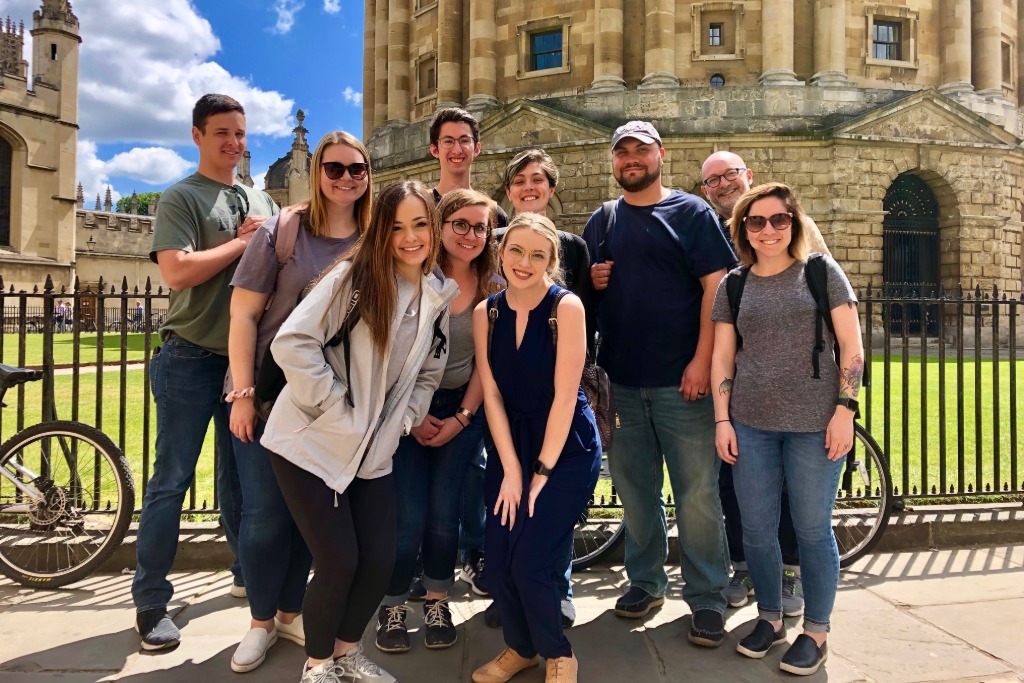 A group of students at Oxford University in London