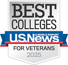 US News Best Colleges for Veterans 2025 badge