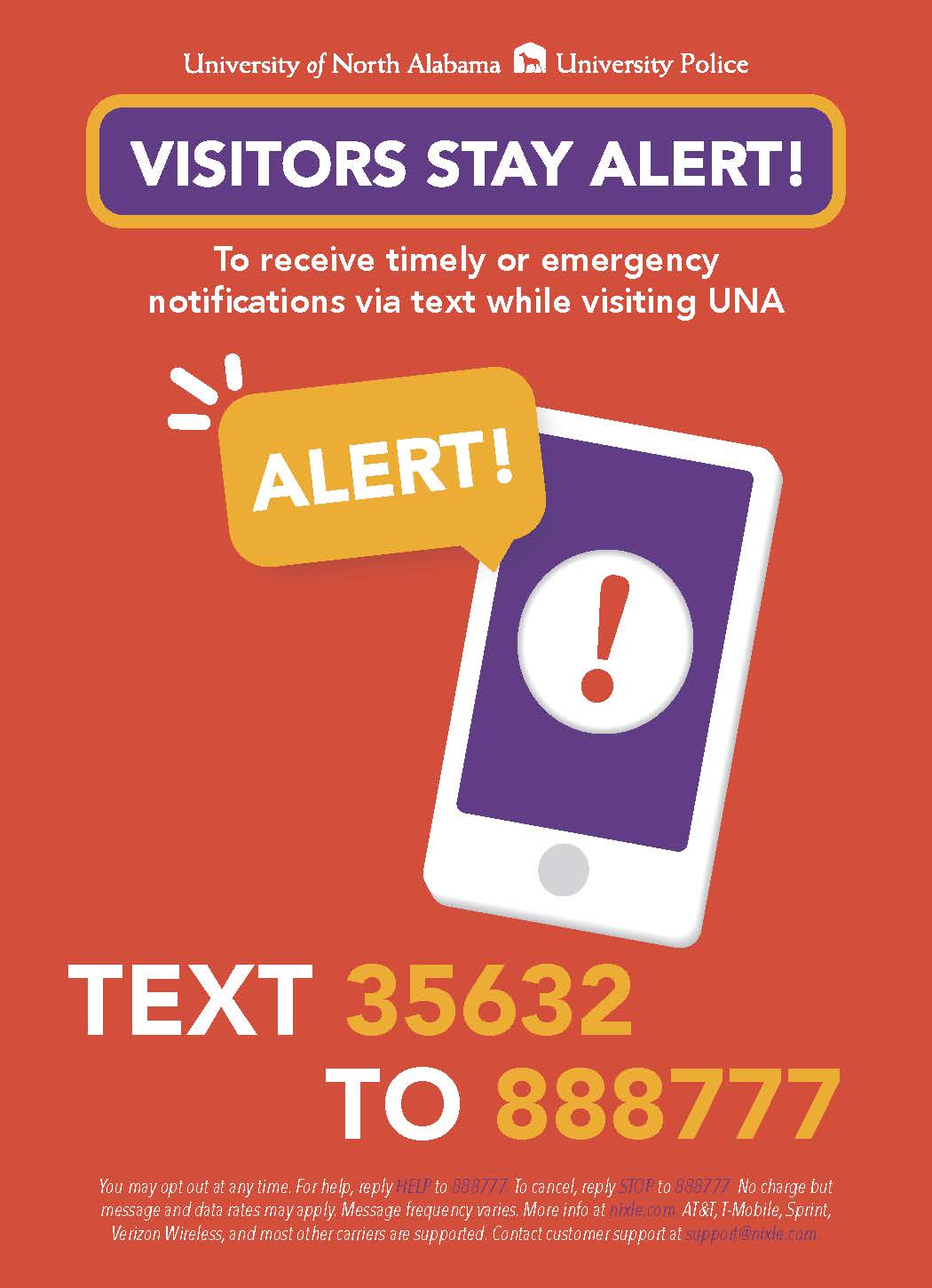 For visitors, parents or community members text 35632 to 888777.