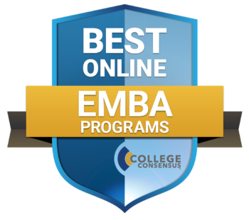 Digital Badge: Best Online EMBA Programs from College Consensus