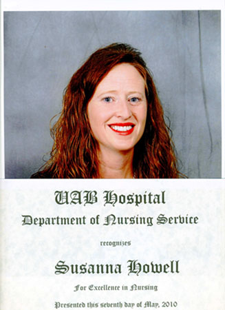UNA nursing Alumni Susanna Daly Howell 2010