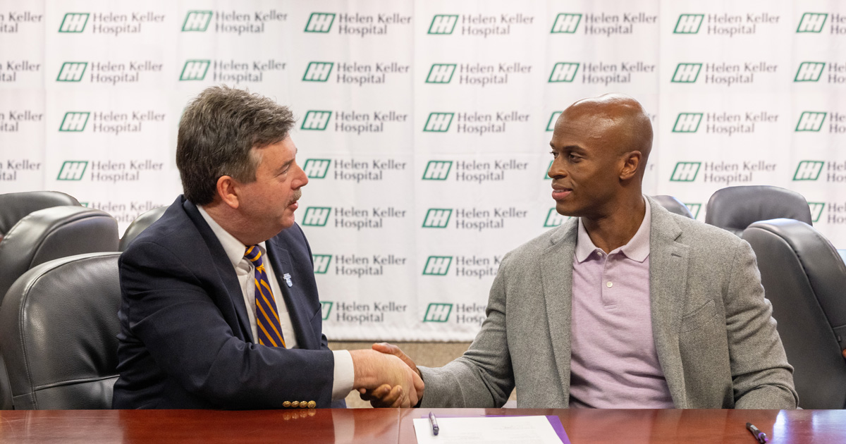 UNA President Dr. Ken Kitts and Helen Keller Hospital President Kyle Buchanan have recently signed a learning agreement to establish the Keller Initiative for Nursing Diversity Program.