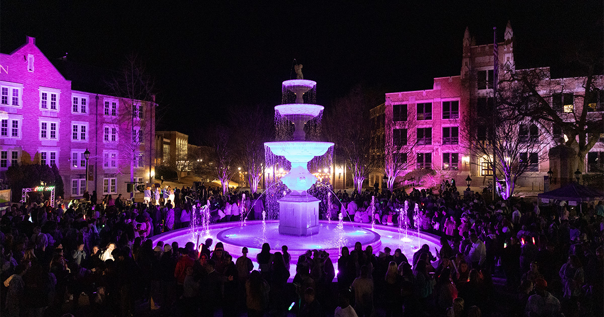 The annual Light the Fountain event on the University of North Alabama campus is scheduled for Thursday, March 16, from 6:30-9 p.m.