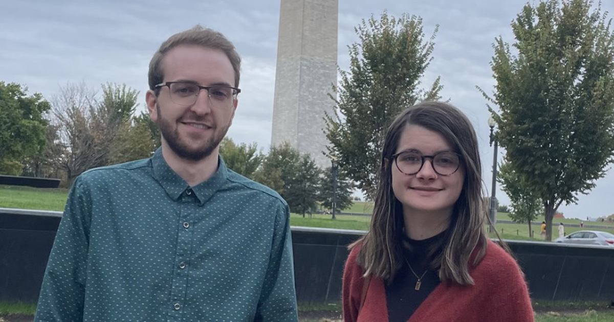 Luke Terwilliger, left, and Olivia Morris are two UNA students selected to participate in the inaugural class of Scholars Transforming through Research Program.