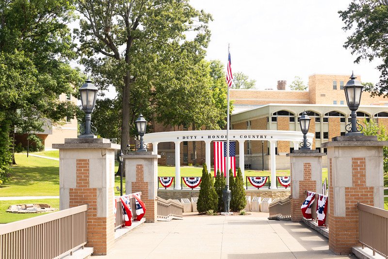 The UNA campus is decked out in patriotic displays for the America at 250 celebrations.