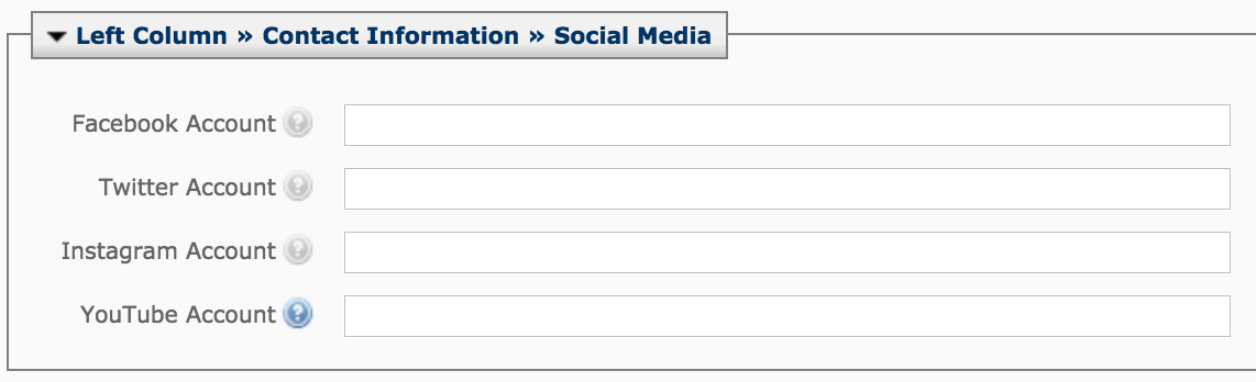 left contact column screenshot
