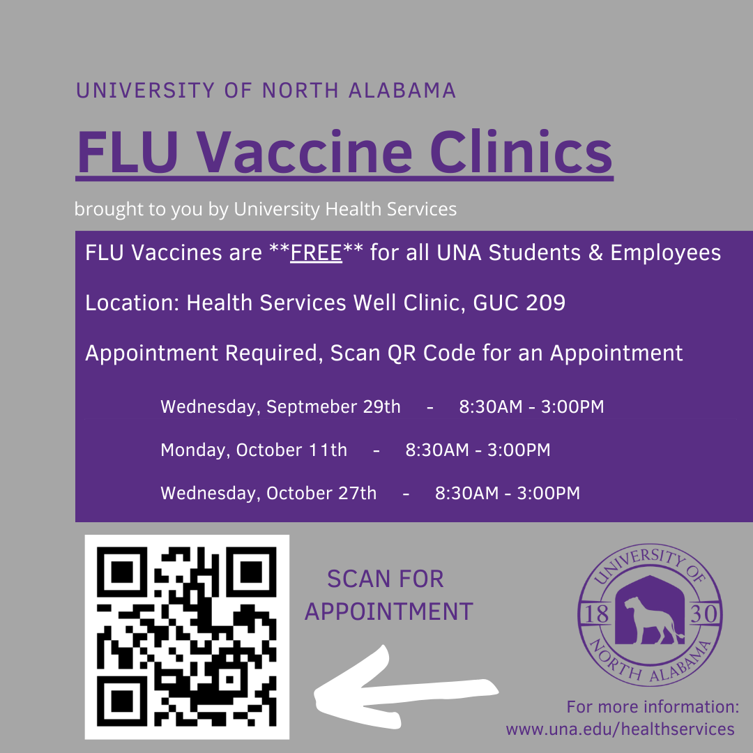 flu clinic flyer with qr code